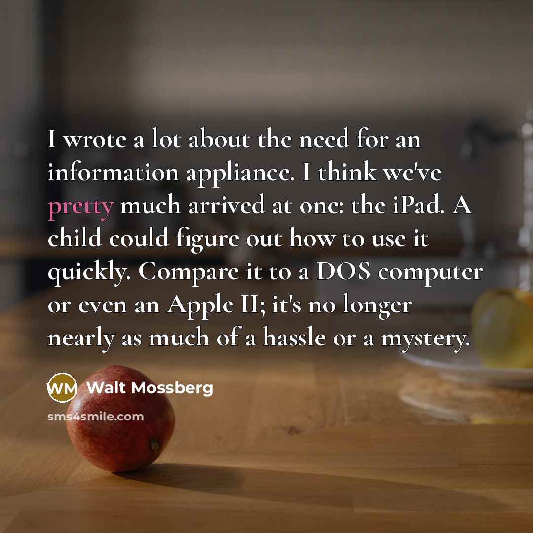 “I wrote a lot about the need for an information…” quote by Walt Mossberg