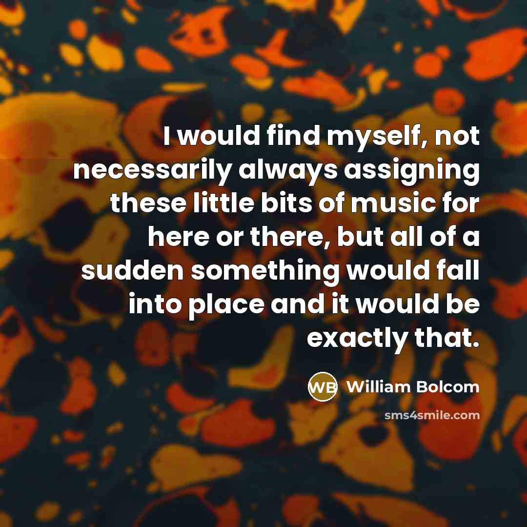 “I would find myself, not necessarily always assigning these little…” quote by William Bolcom