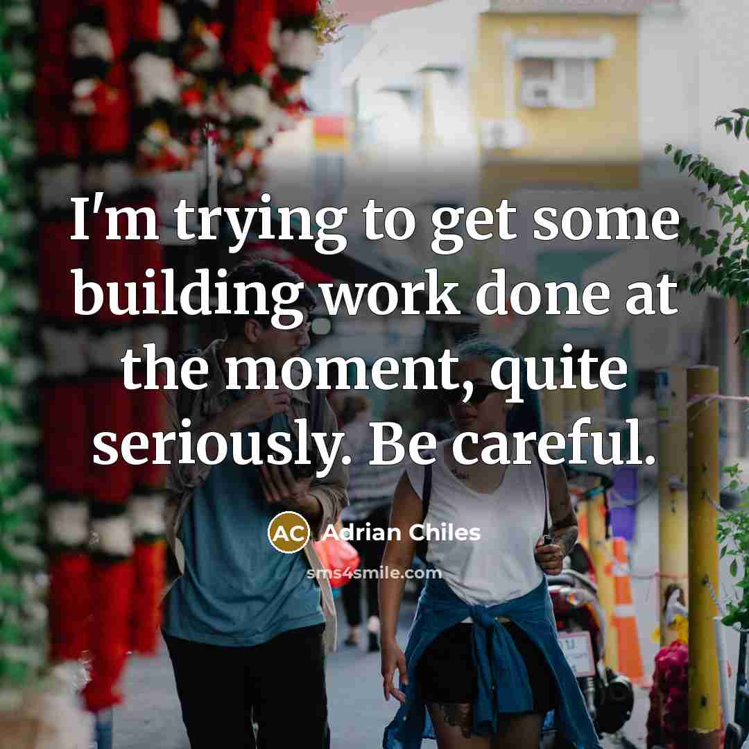 “I'm trying to get some building work done at the…” quote by Adrian Chiles