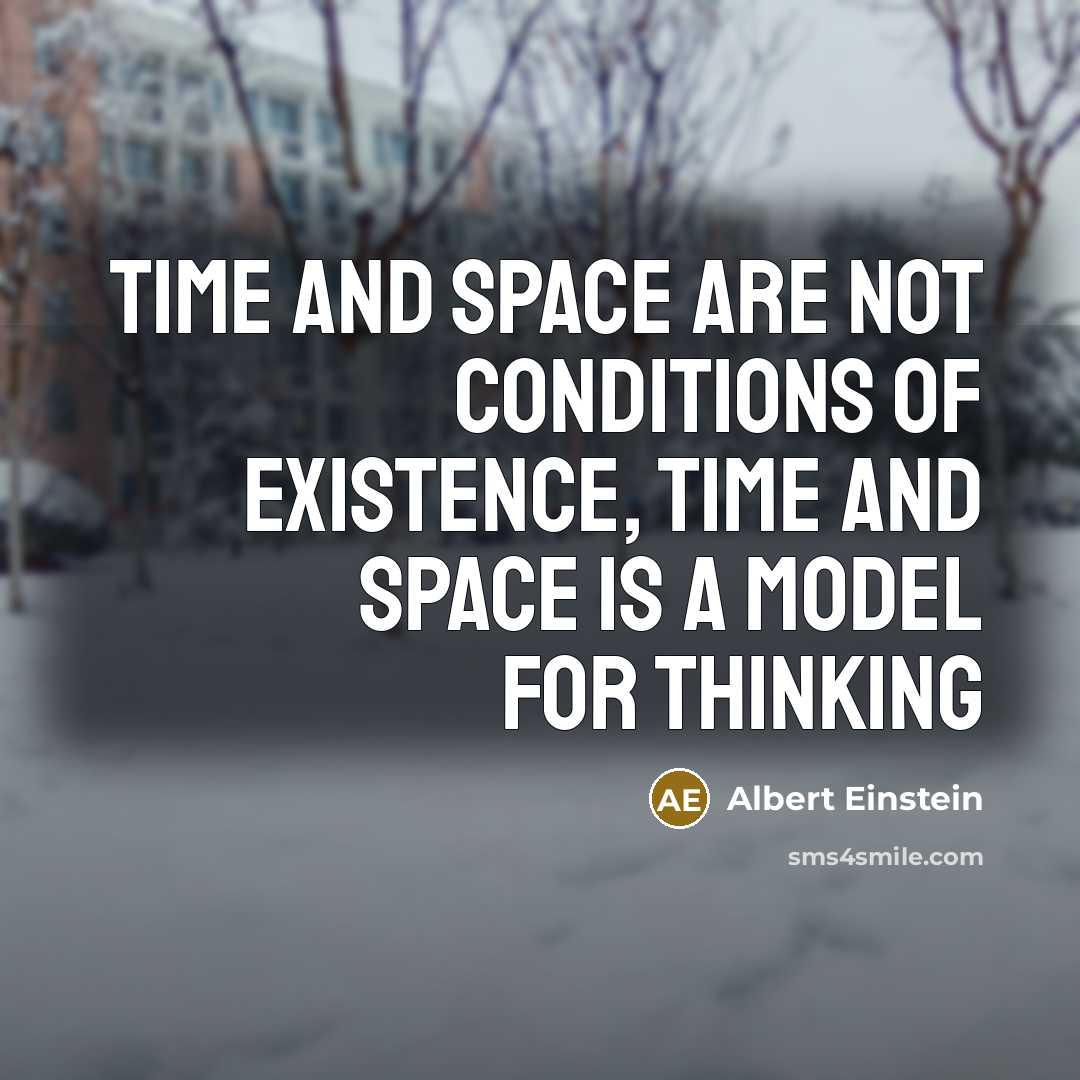 “Time and space are not conditions of existence, time and…” quote by Albert Einstein