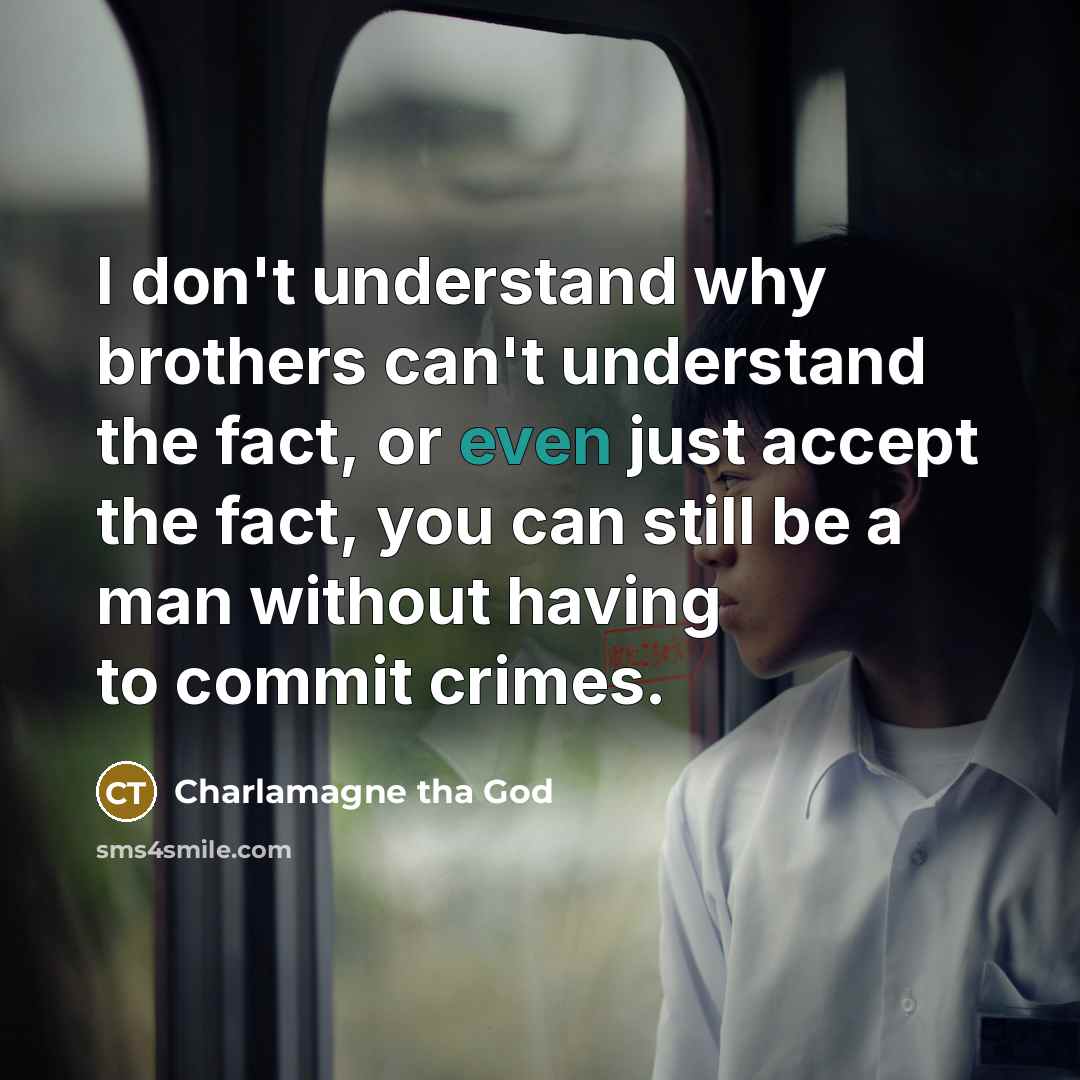 “I don't understand why brothers can't understand the fact, or…” quote by Charlamagne tha God