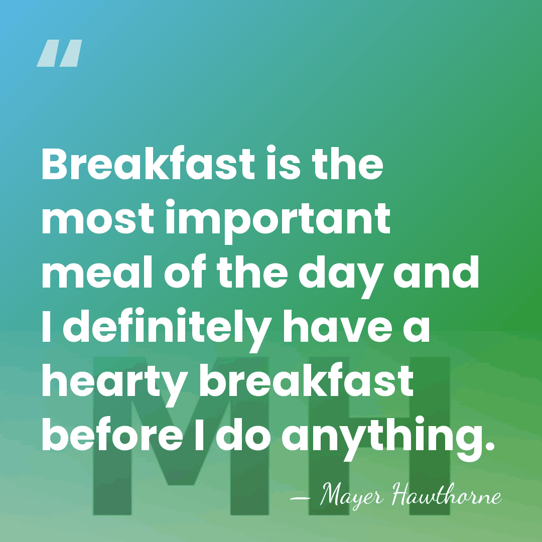 Breakfast is the most important meal of the day and I definitely&hellip; - Mayer Hawthorne