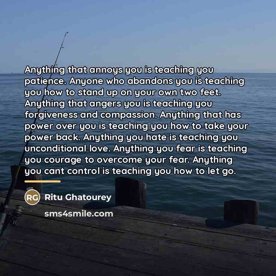 “Anything that annoys you is teaching you patience. Anyone who…” quote by Ritu Ghatourey