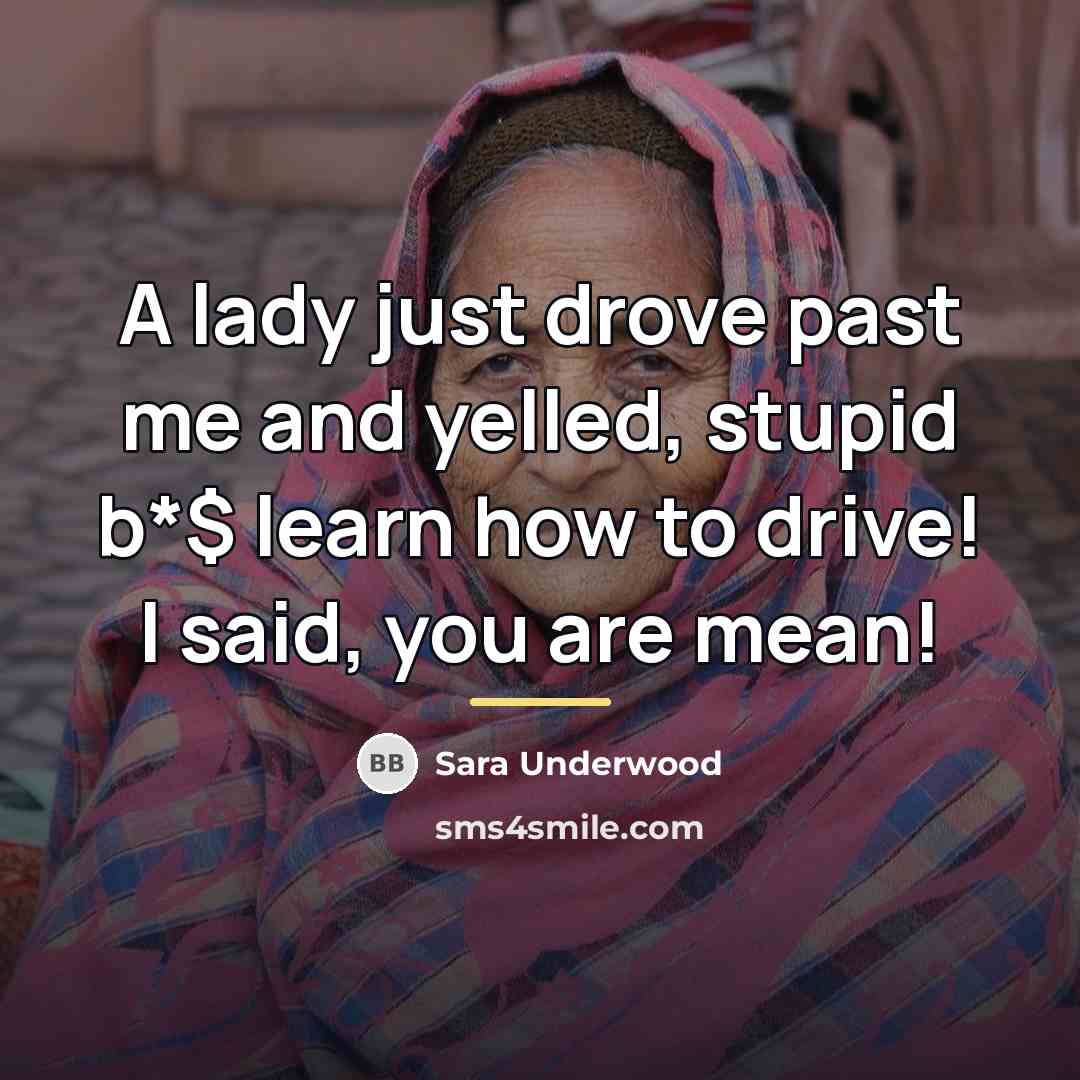 “A lady just drove past me and yelled, stupid b*$…” quote by Sara Underwood