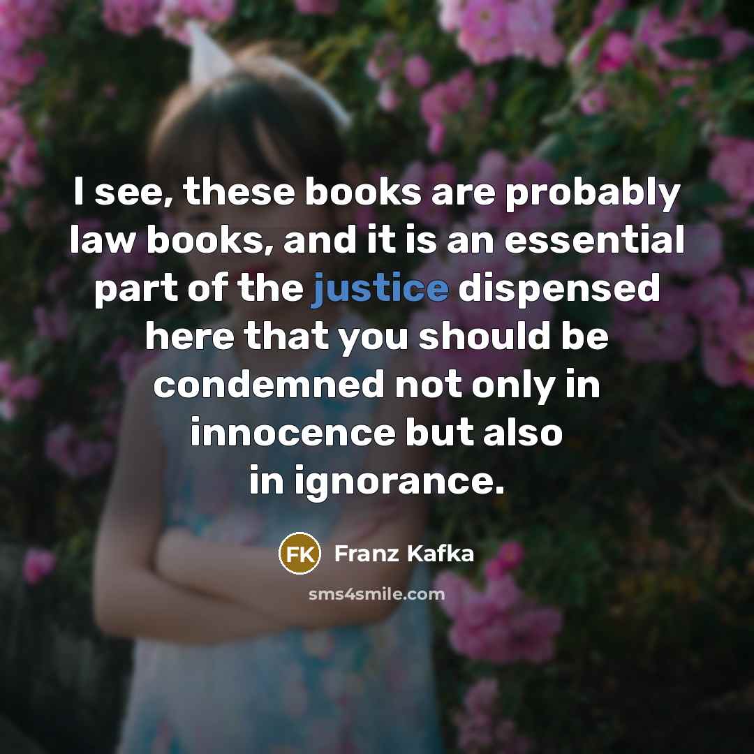 “I see, these books are probably law books, and it…” quote by Franz Kafka