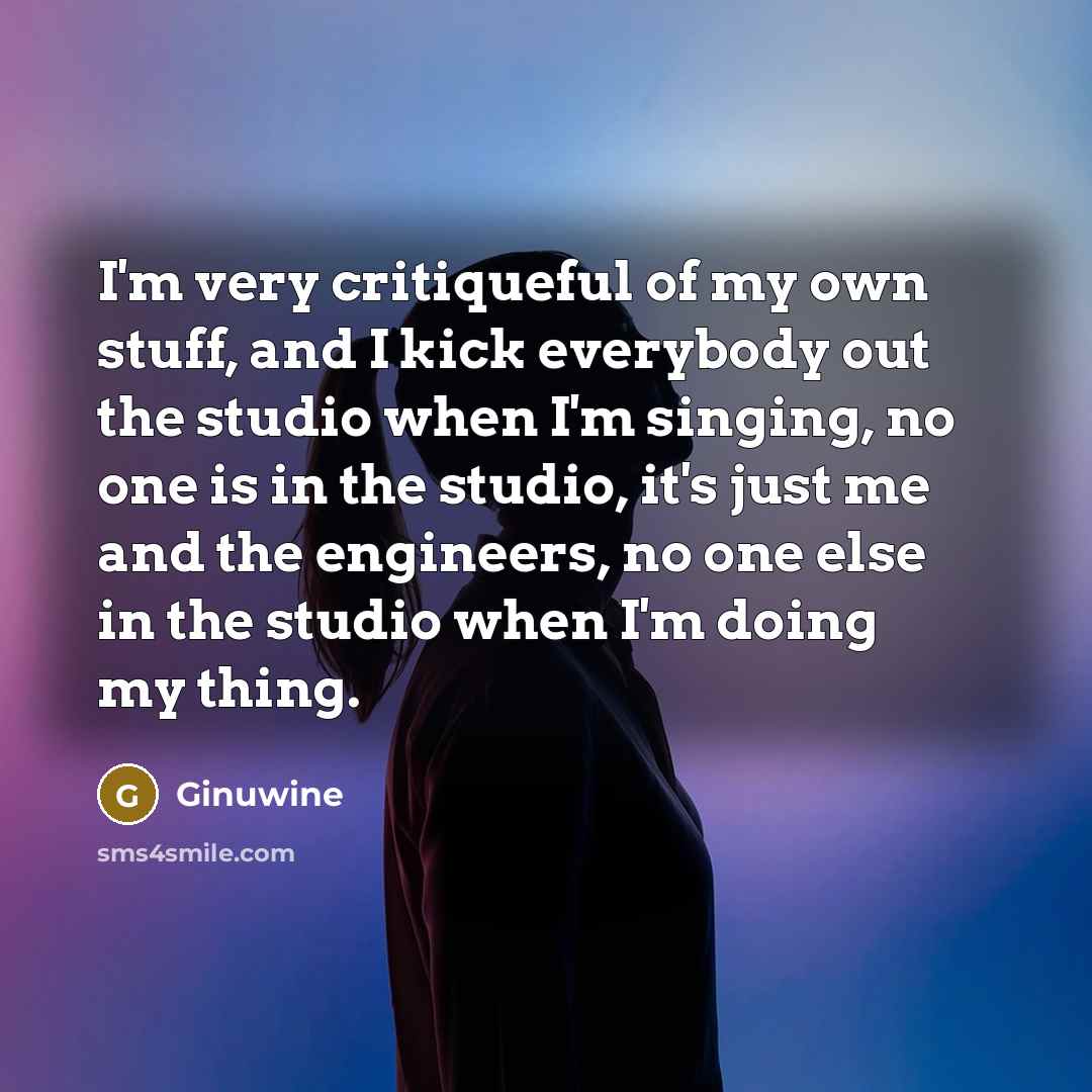 “I'm very critiqueful of my own stuff, and I kick…” quote by Ginuwine
