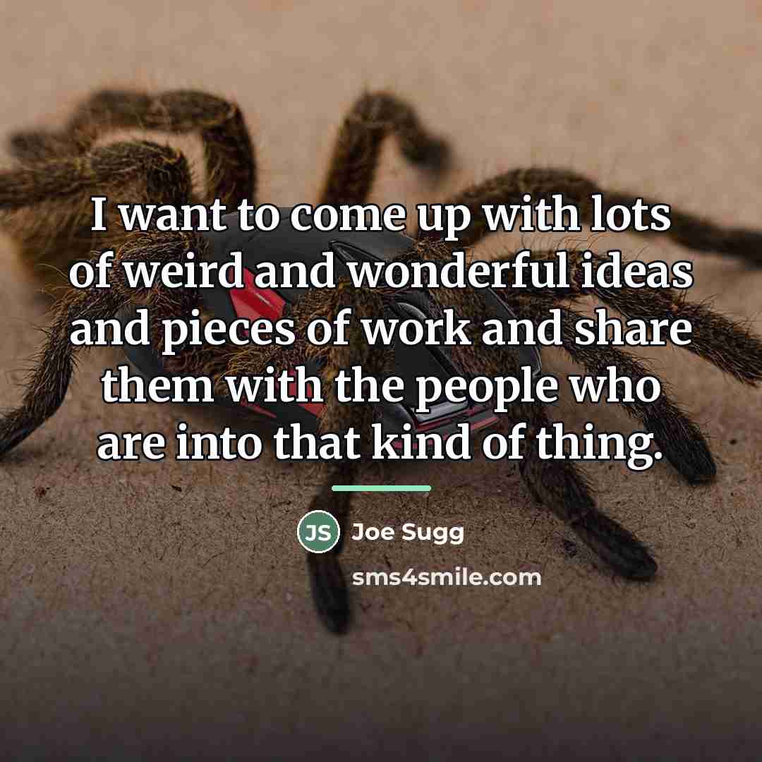 “I want to come up with lots of weird and…” quote by Joe Sugg