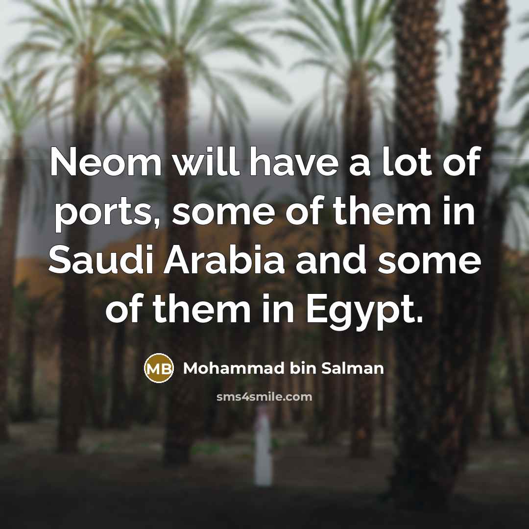 “Neom will have a lot of ports, some of them…” quote by Mohammad bin Salman