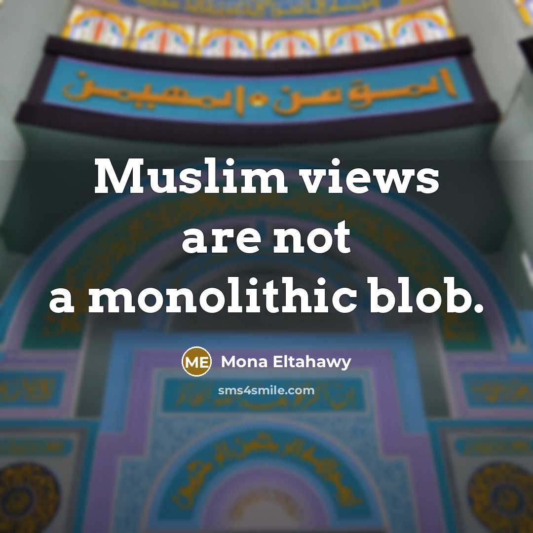 “Muslim views are not a monolithic blob.…” quote by Mona Eltahawy