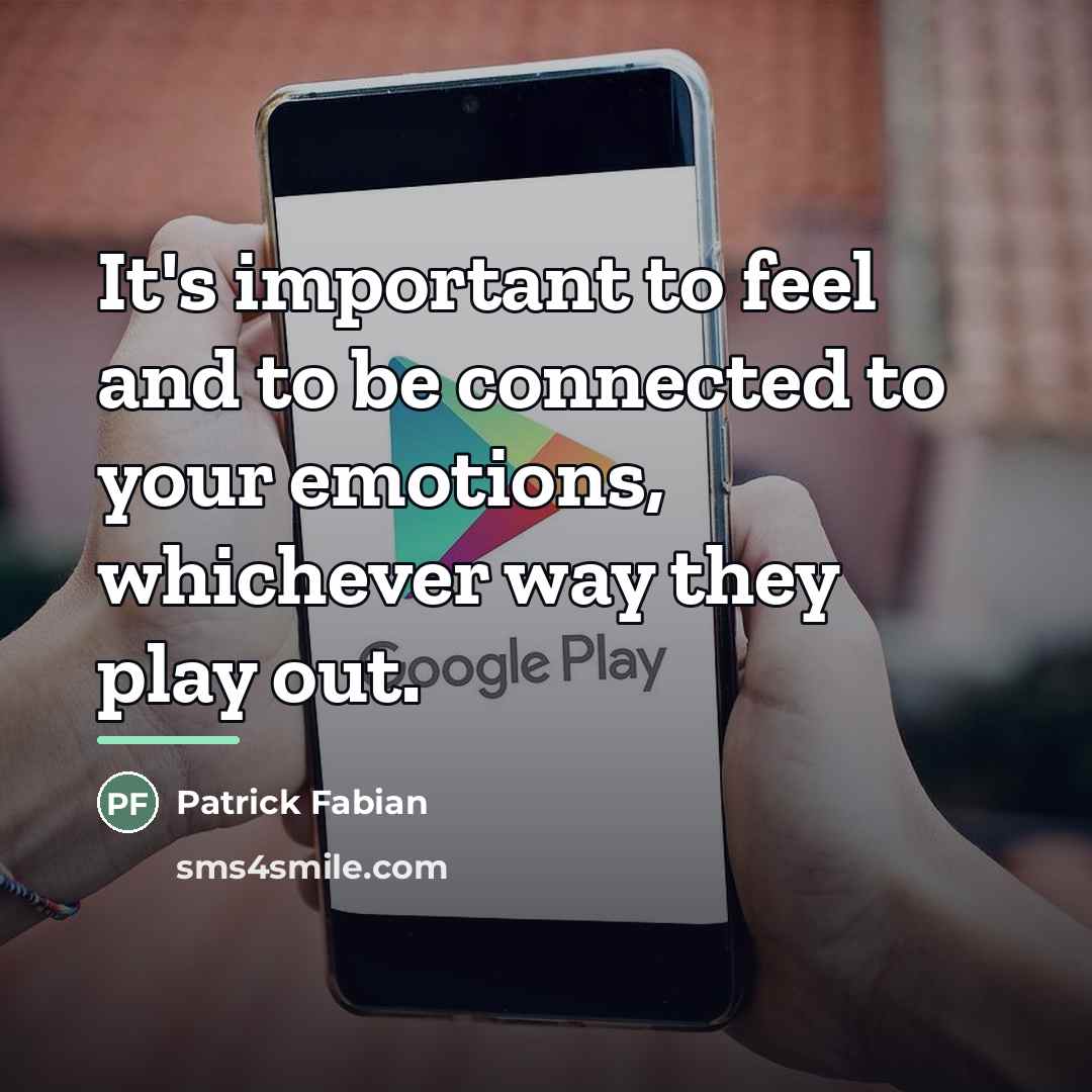 “It's important to feel and to be connected to your…” quote by Patrick Fabian