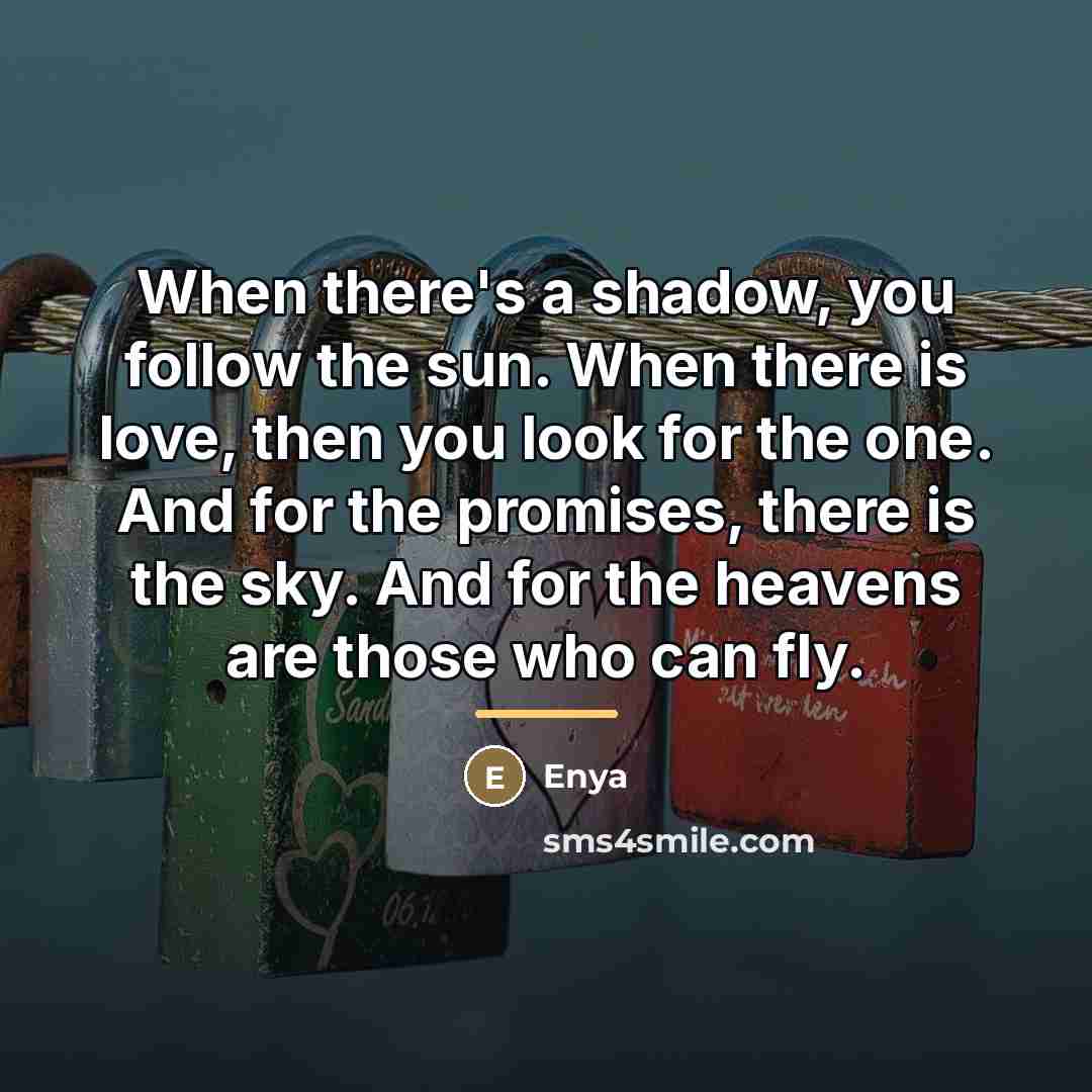 “When there's a shadow, you follow the sun. When there…” quote by Enya