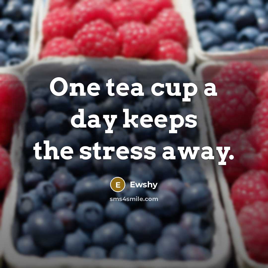“One tea cup a day keeps the stress away.…” quote by Ewshy