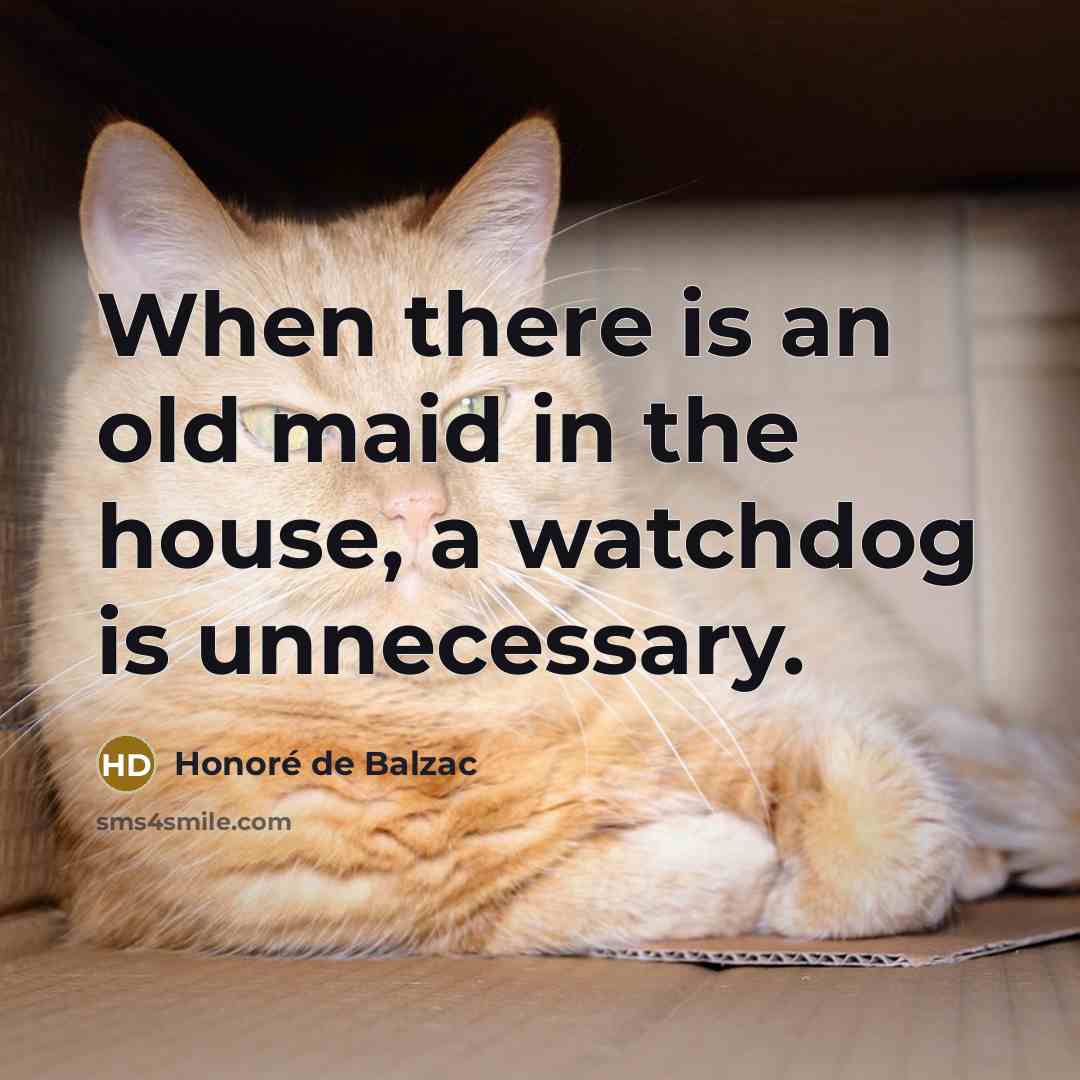 “When there is an old maid in the house, a…” quote by Honore de Balzac