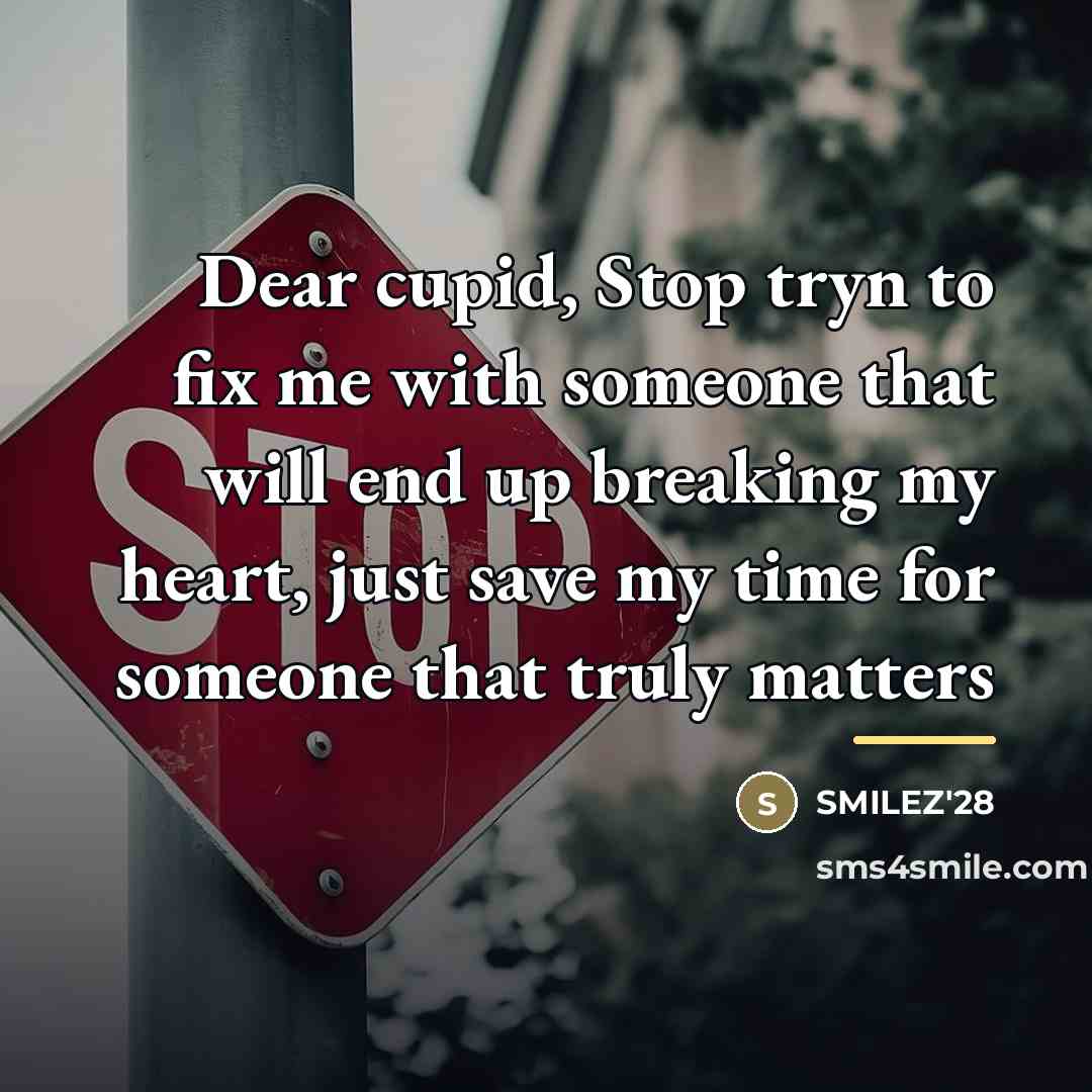 “Dear cupid, Stop tryn to fix me with someone that…” quote by Smilez'28