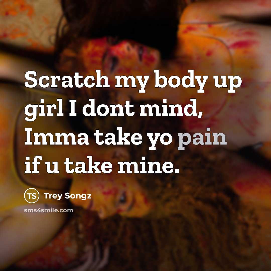 “Scratch my body up girl I dont mind, Imma take…” quote by Trey Songz