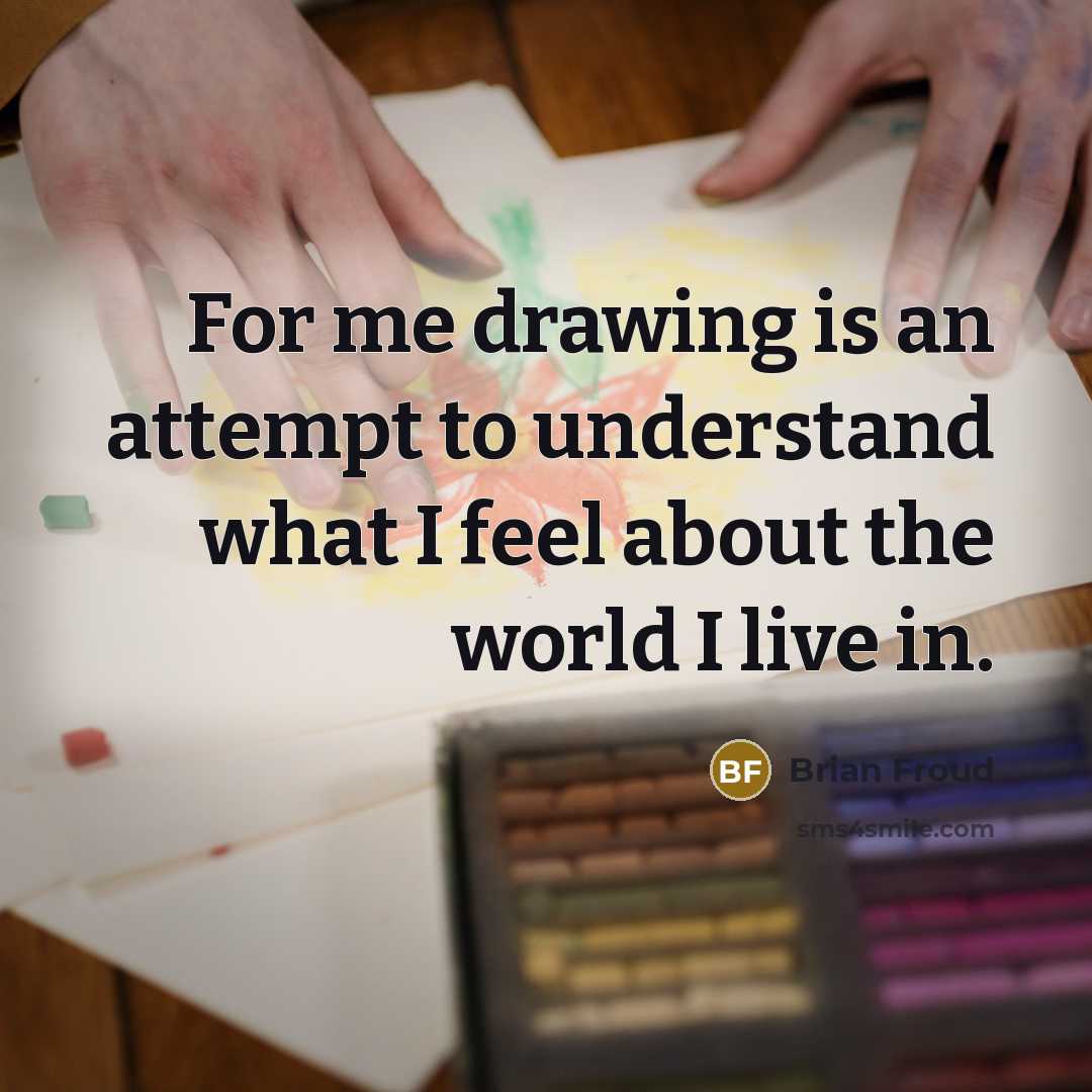 “For me drawing is an attempt to understand what I…” quote by Brian Froud