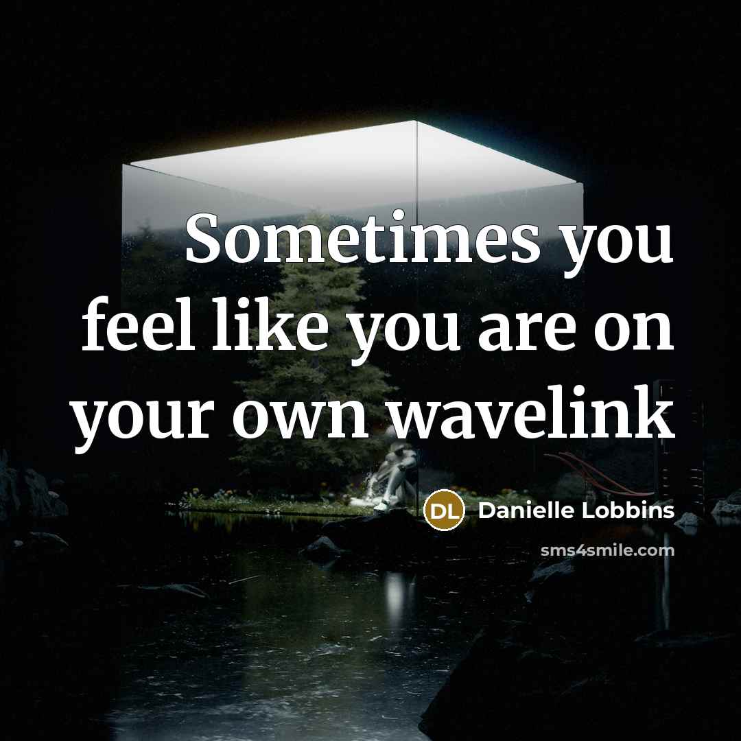 “Sometimes you feel like you are on your own wavelink” quote by Danielle Lobbins