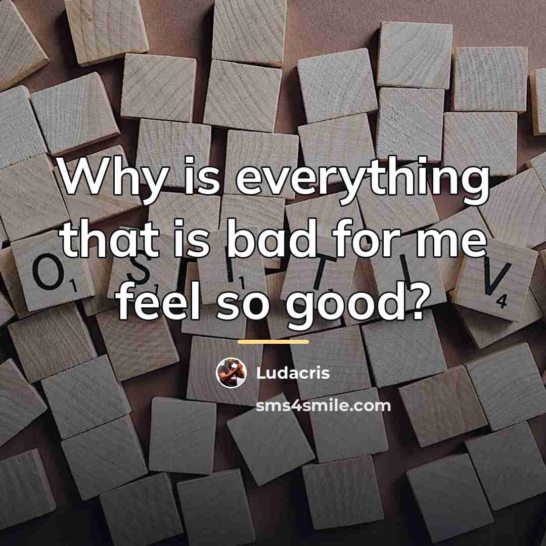 “Why is everything that is bad for me feel so…” quote by Ludacris