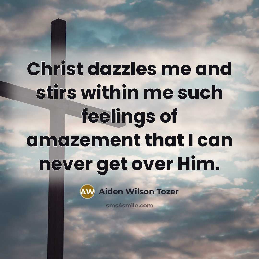 “Christ dazzles me and stirs within me such feelings of…” quote by Aiden Wilson Tozer