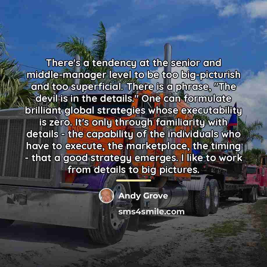 “There's a tendency at the senior and middle-manager level to…” quote by Andy Grove