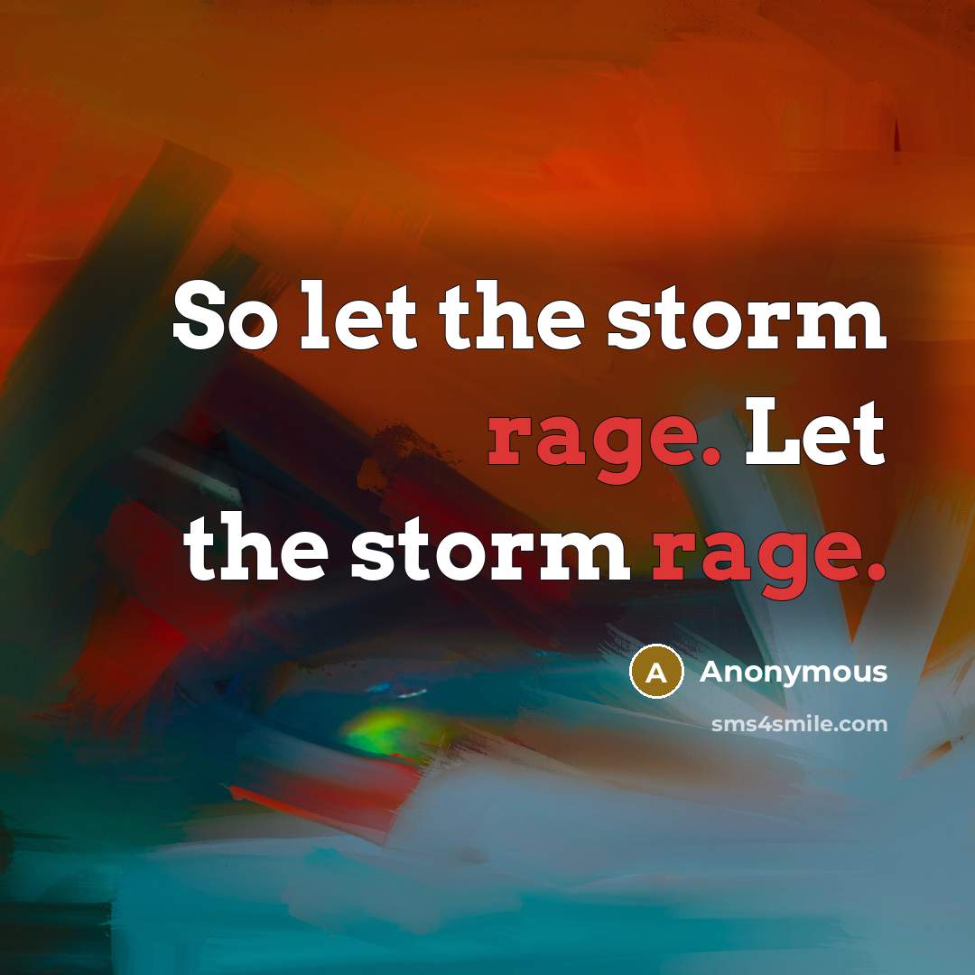 “So let the storm rage. Let the storm rage.…” quote by Anonymous