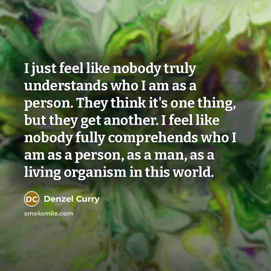 “I just feel like nobody truly understands who I am…” quote by Denzel Curry