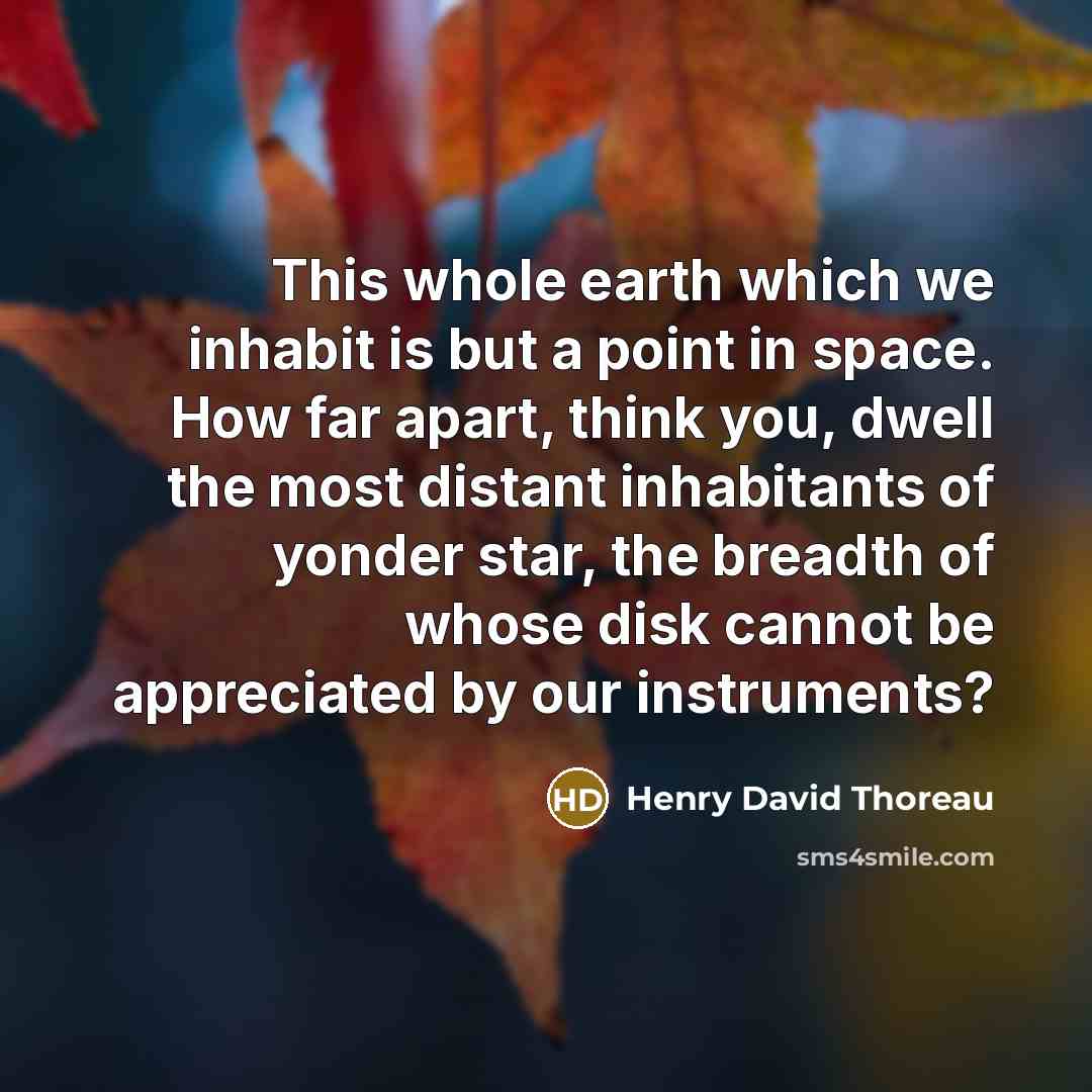 “This whole earth which we inhabit is but a point…” quote by Henry David Thoreau