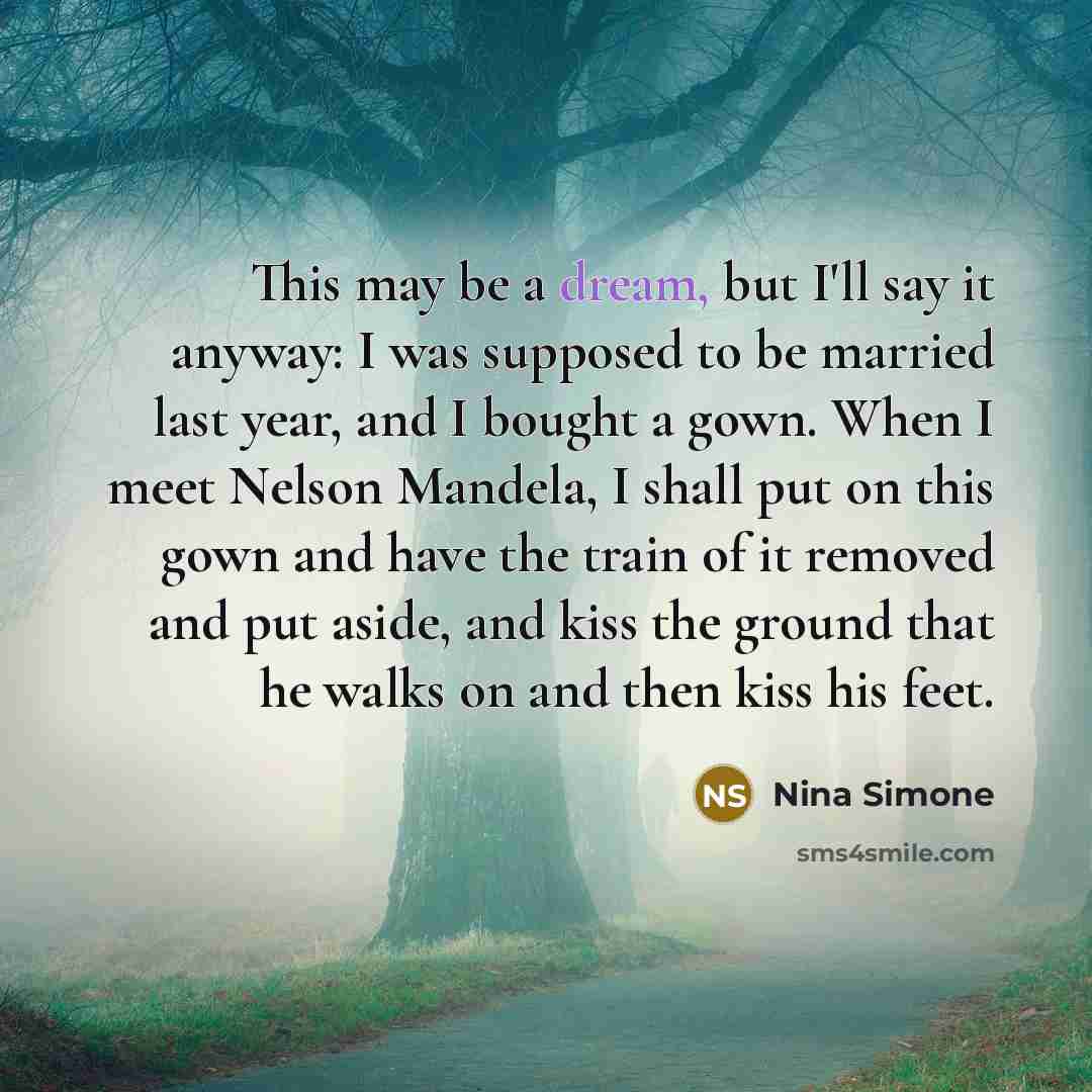 “This may be a dream, but I'll say it anyway:…” quote by Nina Simone