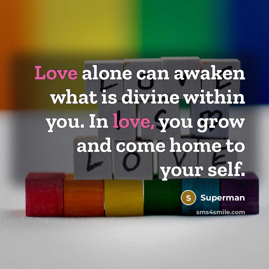 “Love alone can awaken what is divine within you. In…” quote by Superman