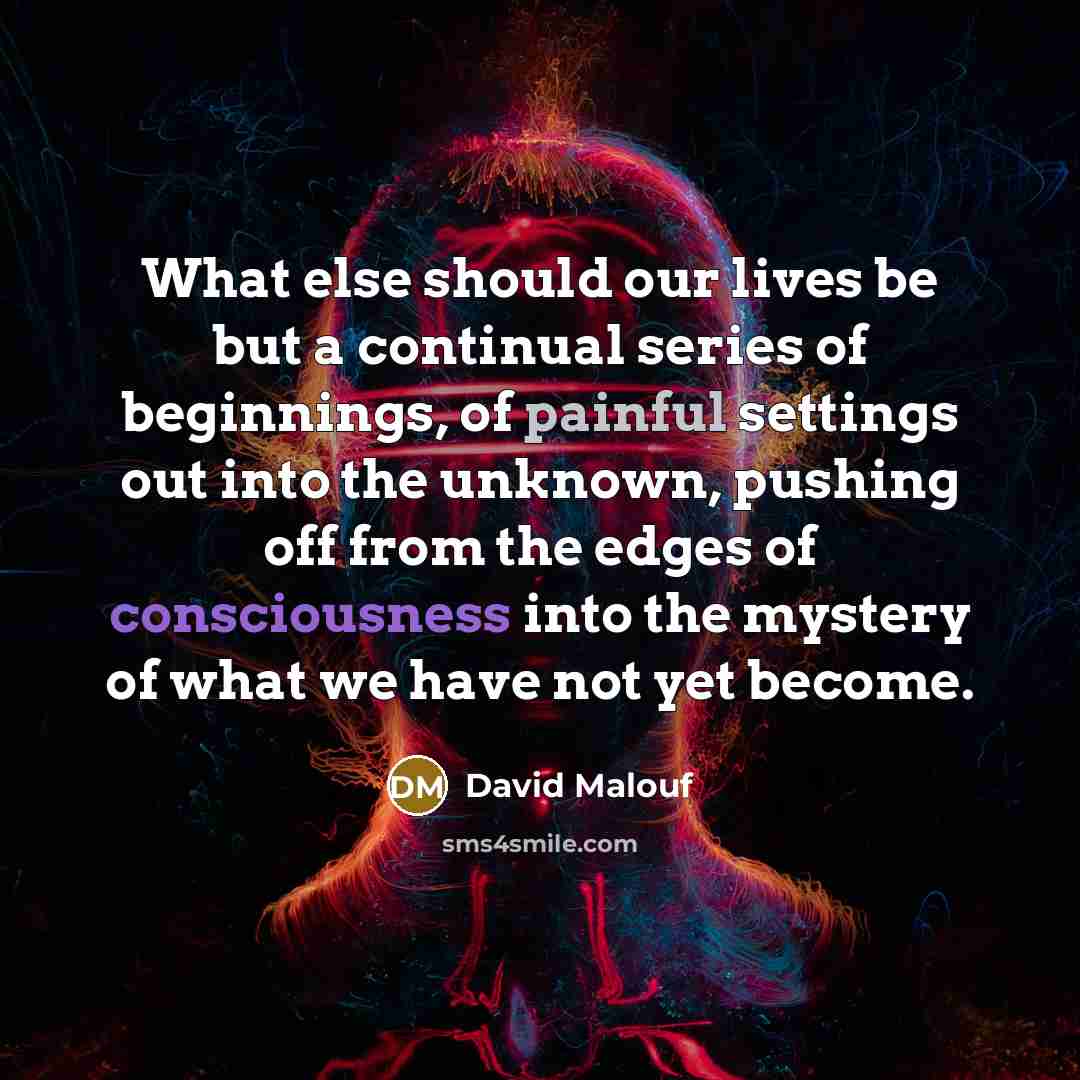 “What else should our lives be but a continual series…” quote by David Malouf