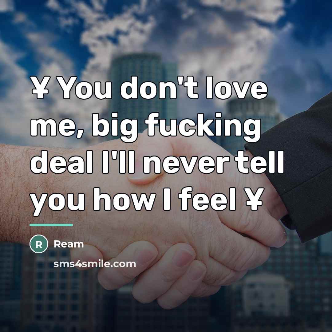 “¥ You don't love me, big fucking deal I'll never…” quote by Ream