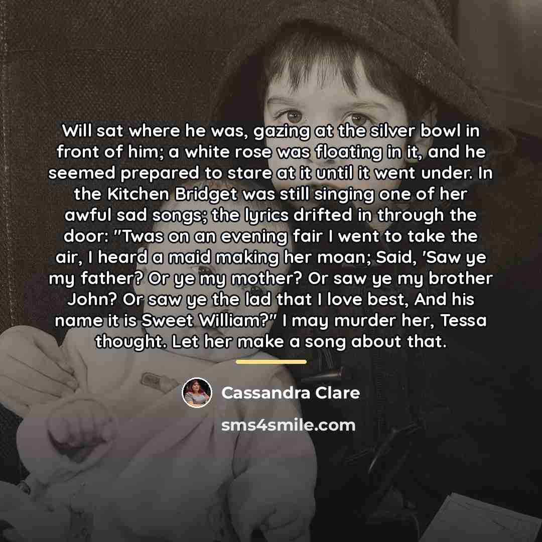 “Will sat where he was, gazing at the silver bowl…” quote by Cassandra Clare