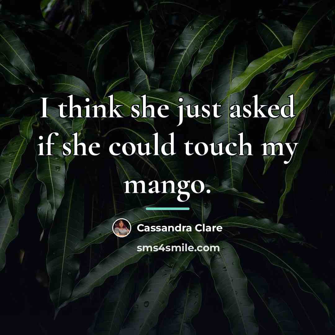 “I think she just asked if she could touch my…” quote by Cassandra Clare