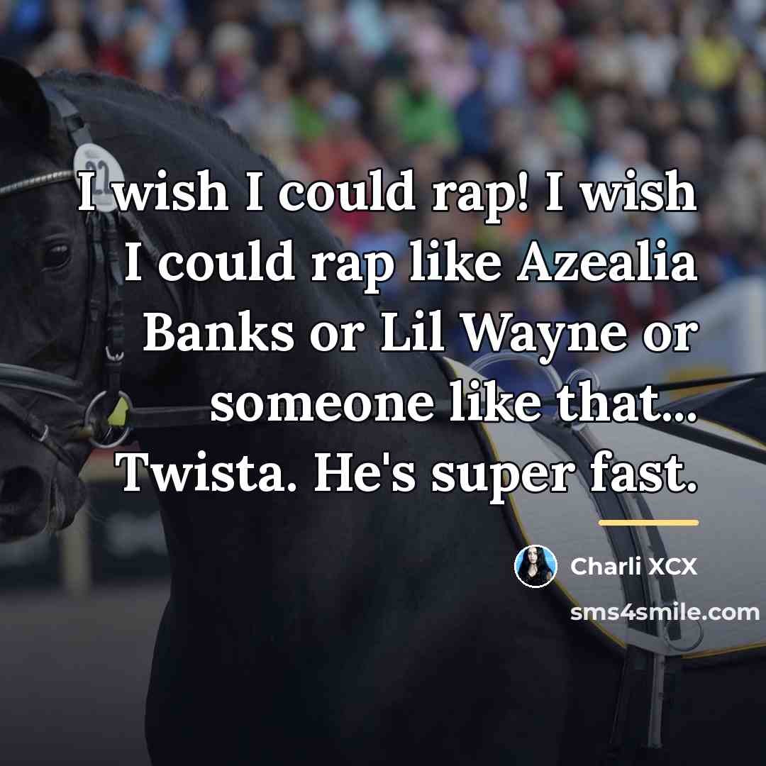 “I wish I could rap! I wish I could rap…” quote by Charli XCX