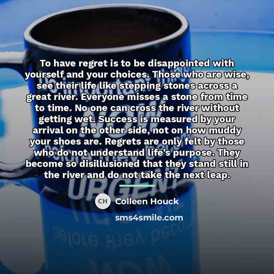 “To have regret is to be disappointed with yourself and…” quote by Colleen Houck