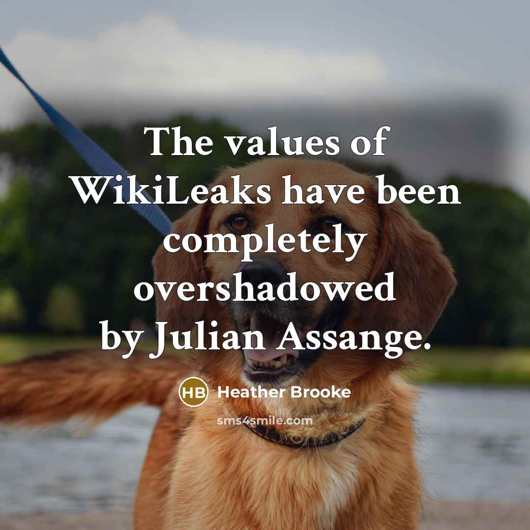 “The values of WikiLeaks have been completely overshadowed by Julian…” quote by Heather Brooke