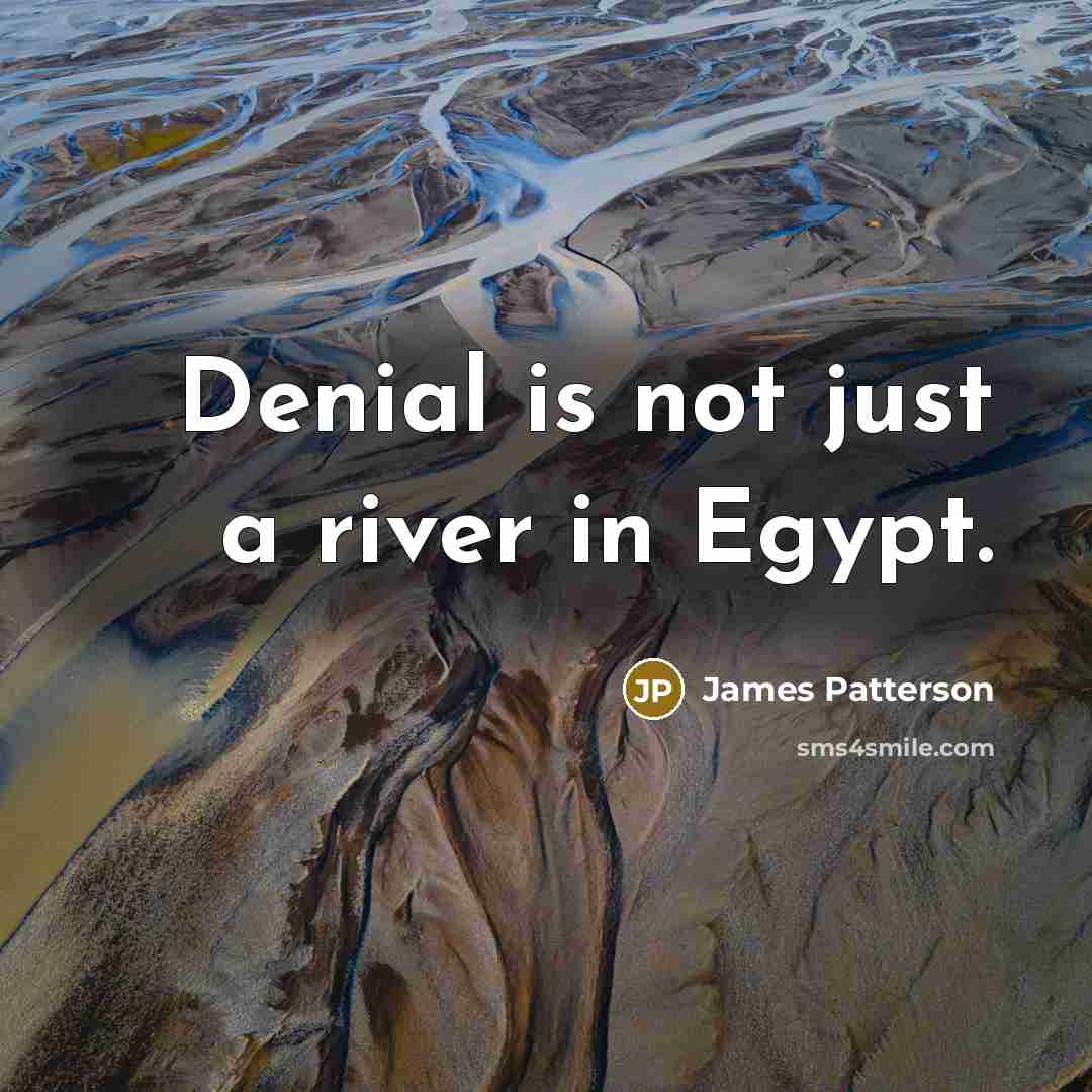 “Denial is not just a river in Egypt.…” quote by James Patterson