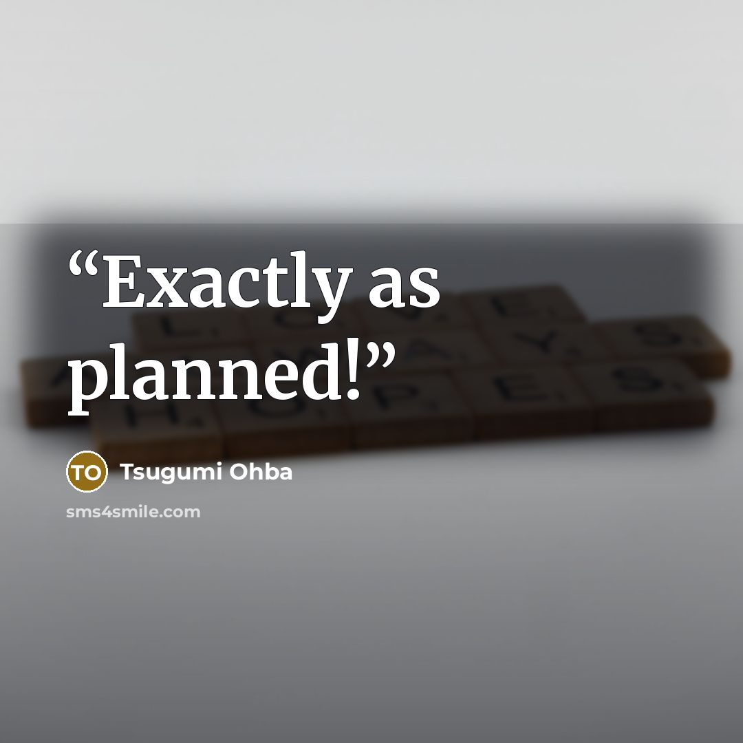 “Exactly as planned!” quote by Tsugumi Ohba