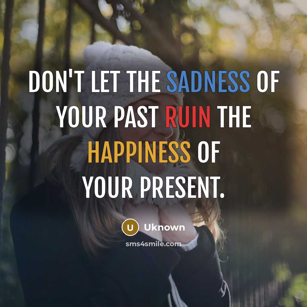 “Don't let the sadness of your past ruin the happiness…” quote by Uknown