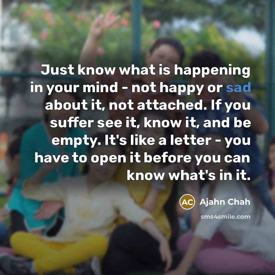 “Just know what is happening in your mind - not…” quote by Ajahn Chah