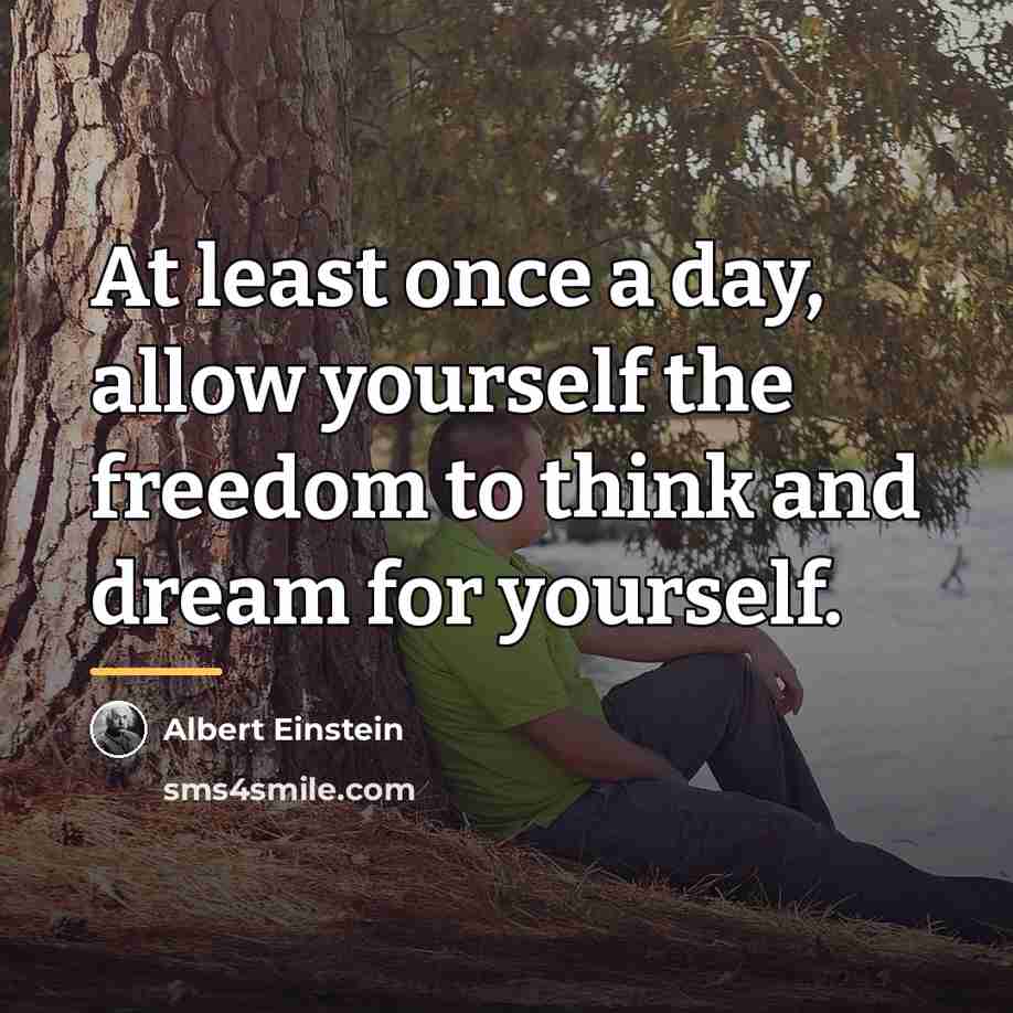 “At least once a day, allow yourself the freedom to…” quote by Albert Einstein