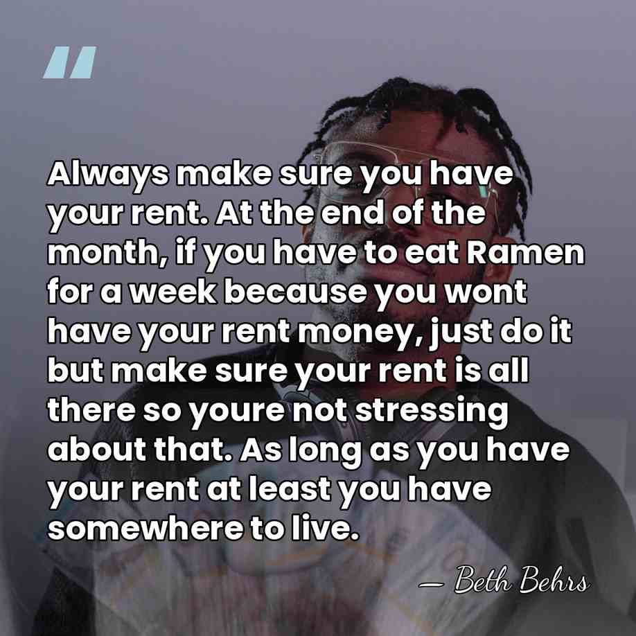 Always make sure you have your rent. At the end of the&hellip; - Beth Behrs