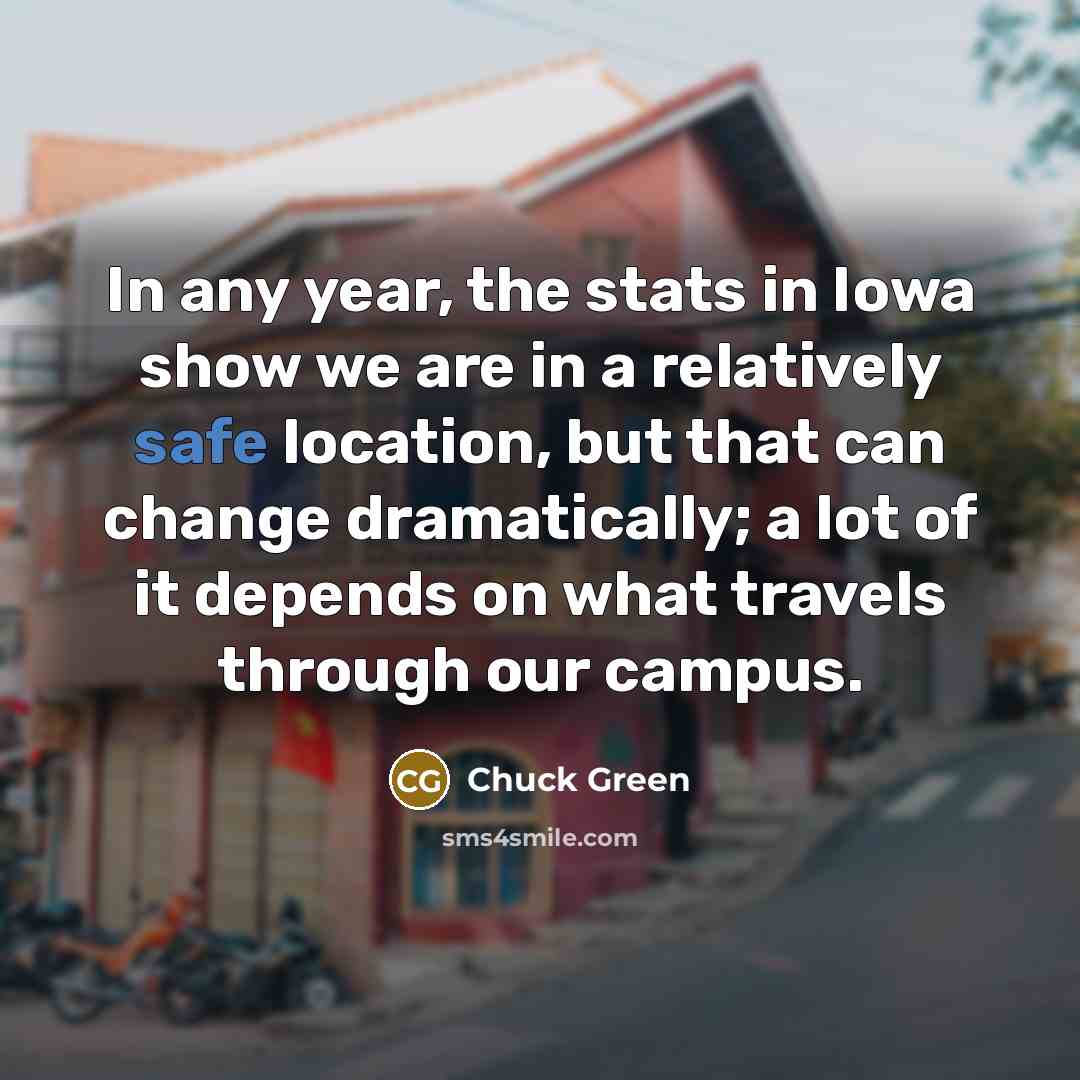 “In any year, the stats in Iowa show we are…” quote by Chuck Green