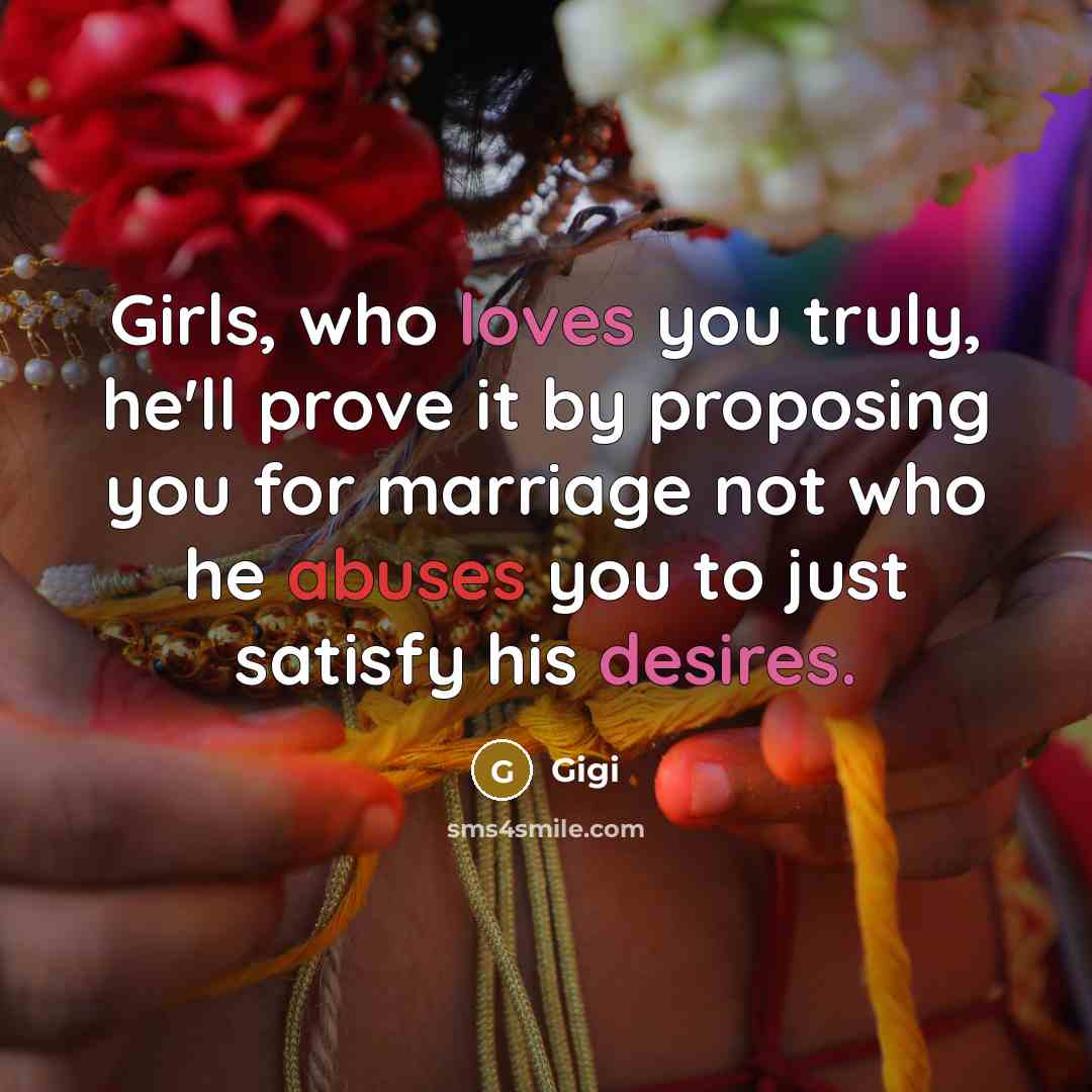 “Girls, who loves you truly, he'll prove it by proposing…” quote by Gigi