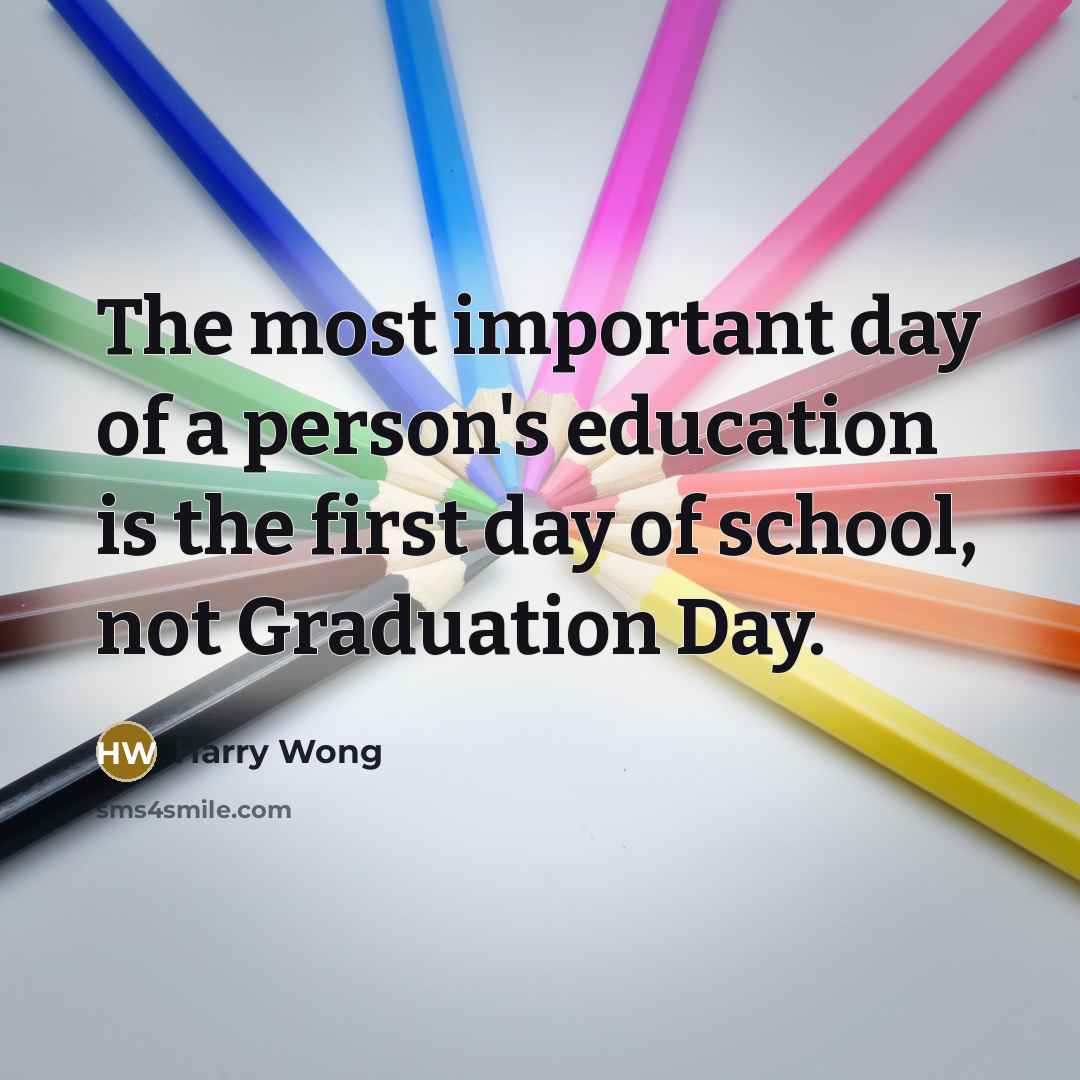 “The most important day of a person's education is the…” quote by Harry Wong