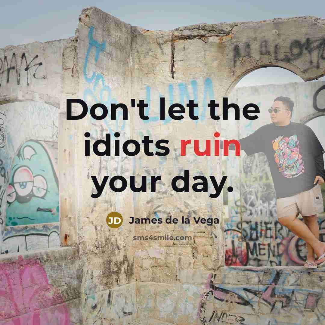 “Don't let the idiots ruin your day.…” quote by James de la Vega