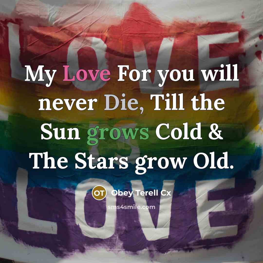 “My Love For you will never Die, Till the Sun…” quote by Obey Terell Cx