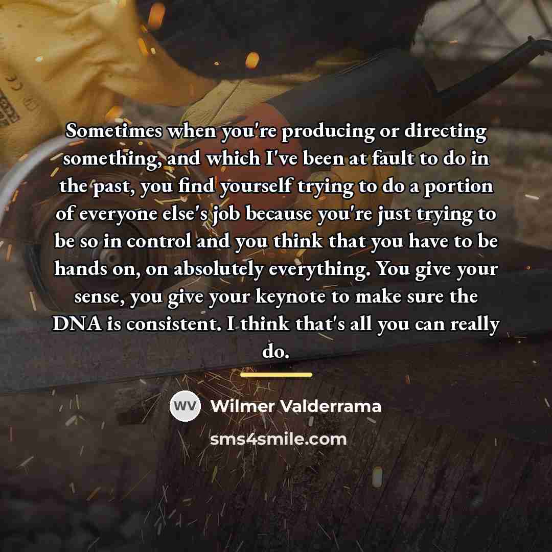 “Sometimes when you're producing or directing something, and which I've…” quote by Wilmer Valderrama