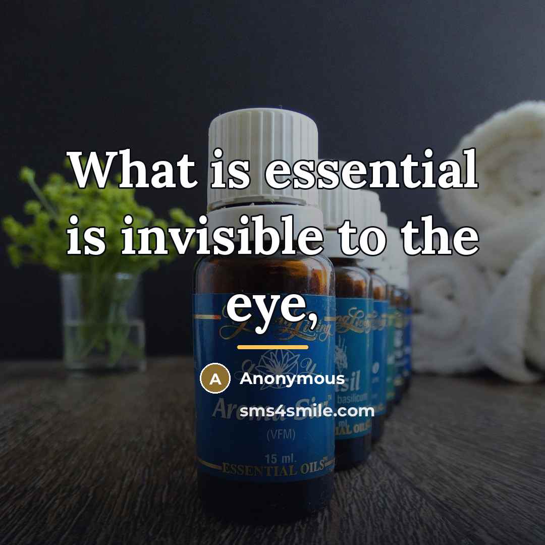 “What is essential is invisible to the eye,…” quote by Anonymous