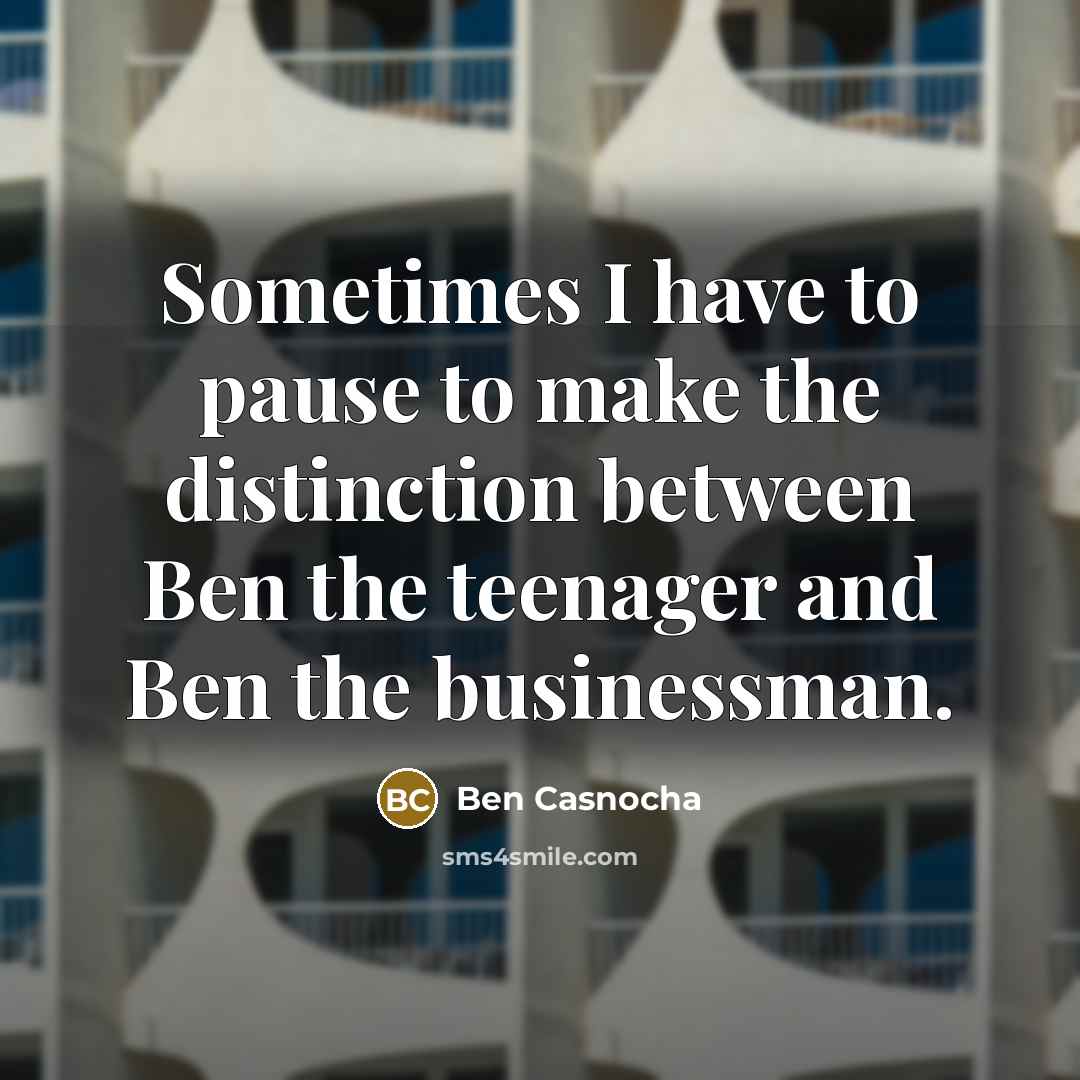 “Sometimes I have to pause to make the distinction between…” quote by Ben Casnocha